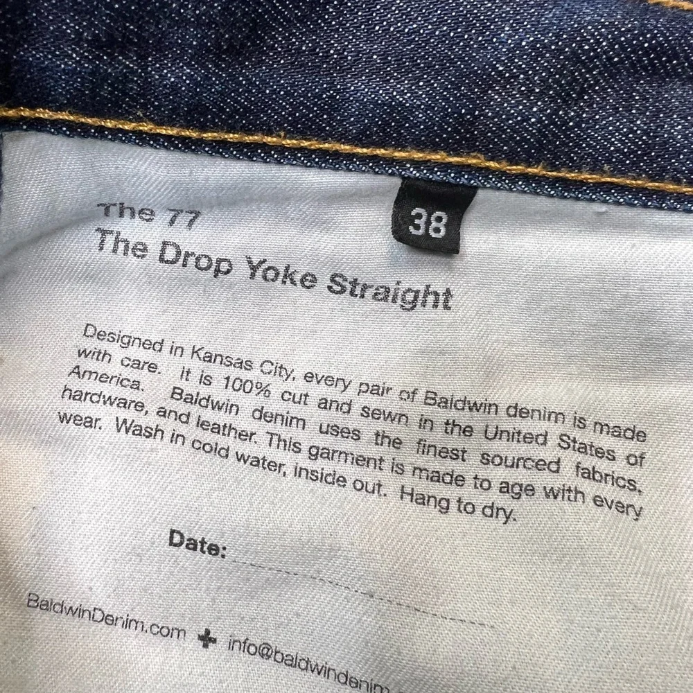 Baldwin The 77 Drop Yoke Straight Jeans 38